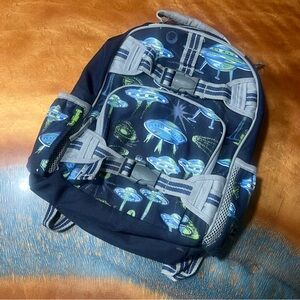 Pottery Barn Kids Space-Themed Black Blue Backpack UFO